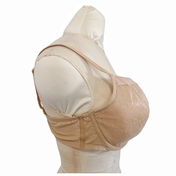 SOMA Lightest Lift Modern Coverage Natural Colored Bra with Floral Lace Overlay - Picture 2 of 8